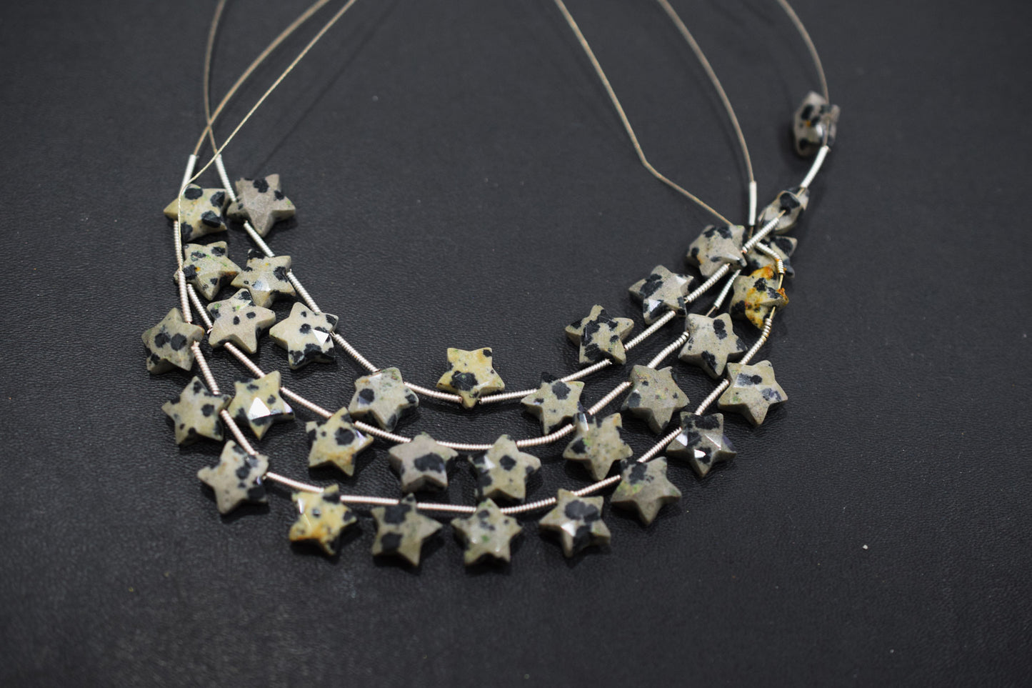 11 Pieces Natural Dalmatian Concave Cut Shape Faceted Briolettes , Sold By Strand , 10 mm , 17362