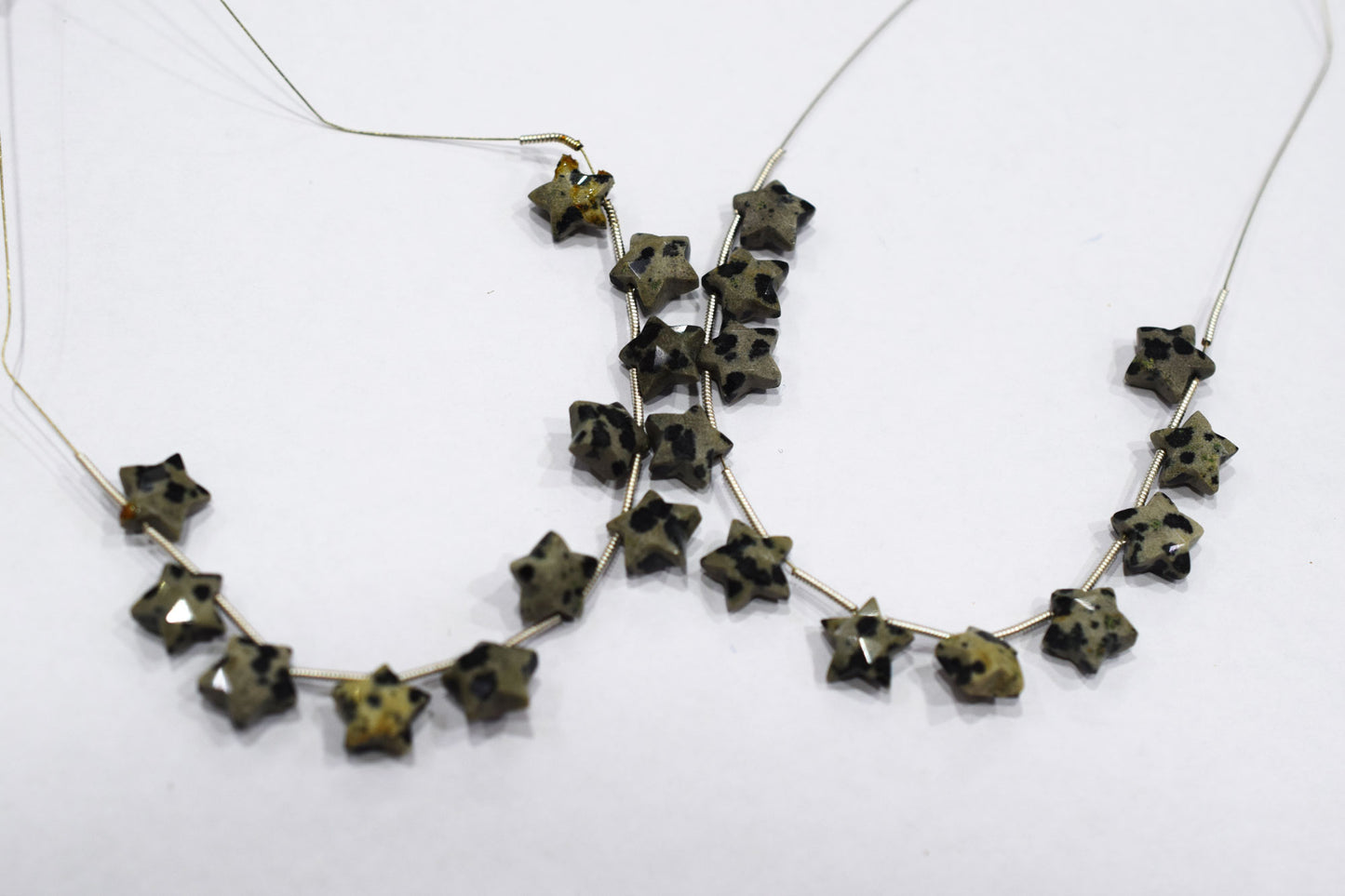 11 Pieces Natural Dalmatian Concave Cut Shape Faceted Briolettes , Sold By Strand , 10 mm , 17362