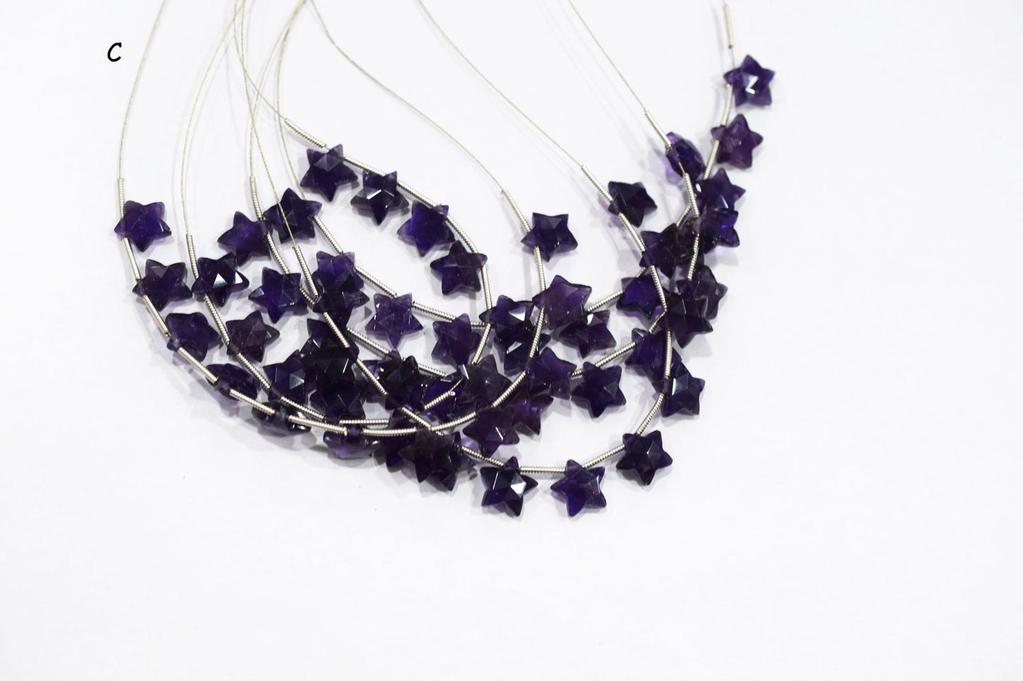 11 Pieces Natural Amethyst Concave Cut Star Shape Faceted Briolettes , Sold By Strand , 10 mm , 17363