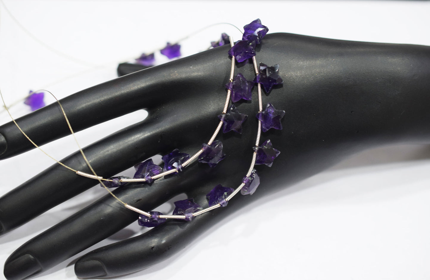 11 Pieces Natural Amethyst Concave Cut Star Shape Faceted Briolettes , Sold By Strand , 10 mm , 17363