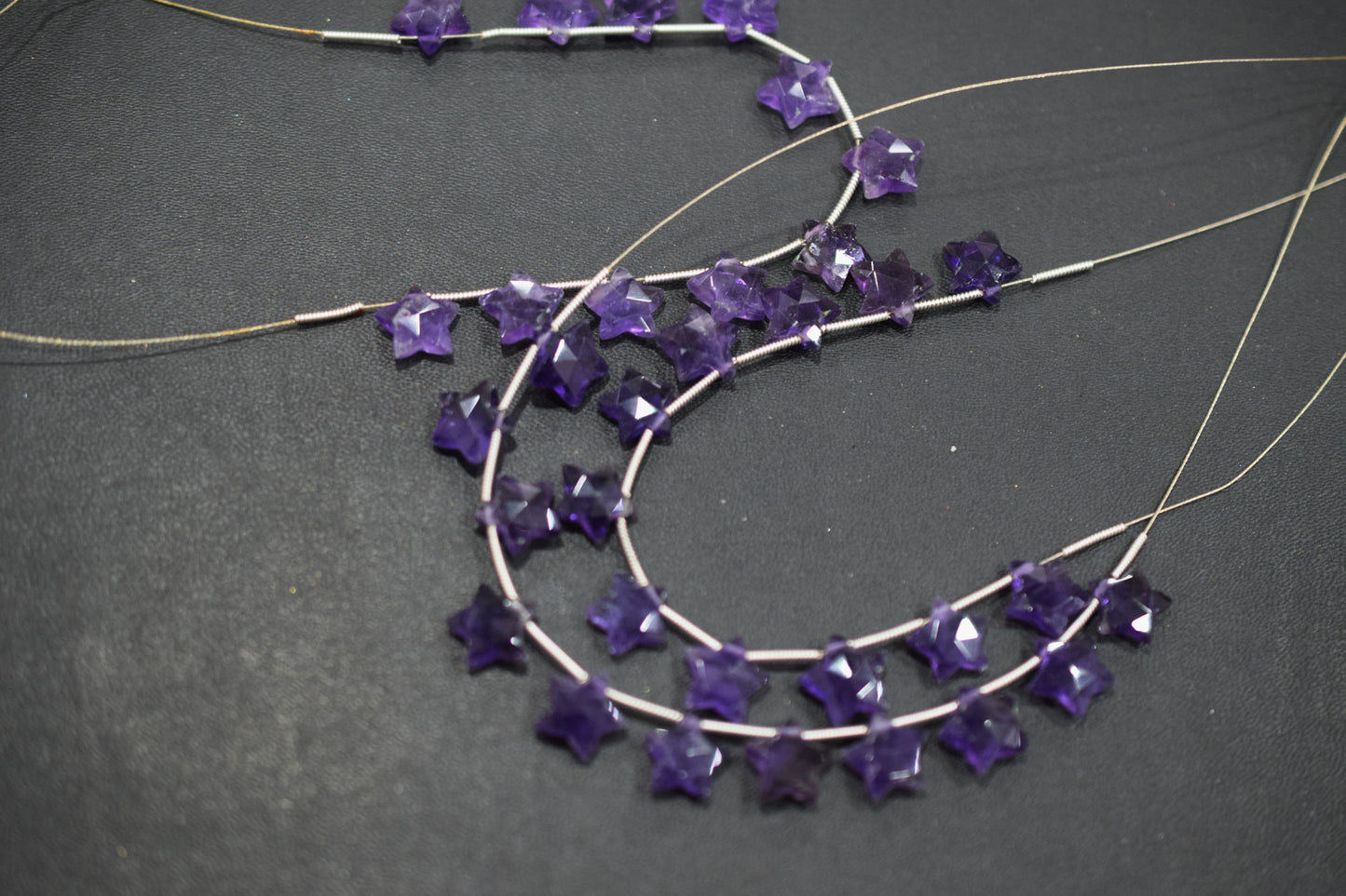 11 Pieces Natural Amethyst Concave Cut Star Shape Faceted Briolettes , Sold By Strand , 10 mm , 17363
