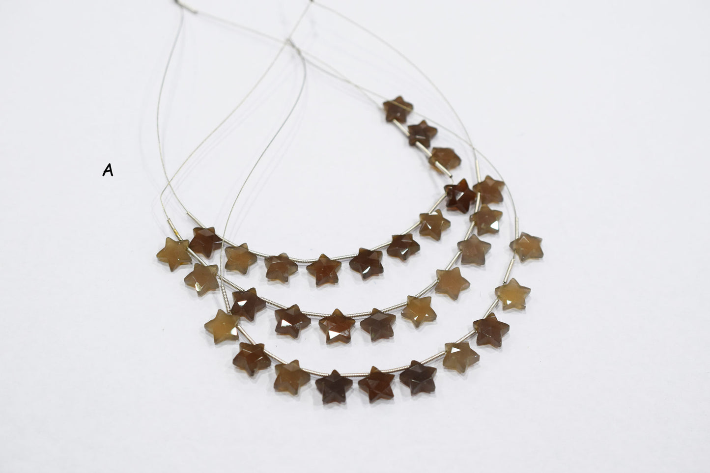 10 Pcs Natural Grey Chalcedony Concave Cut Star Shape Faceted Briolettes , Sold By Strand , 10 mm , 17364