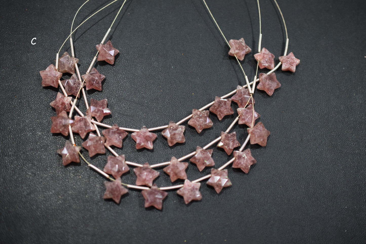 11 Pieces Red Strawberry Quartz Concave Cut Star Shape Faceted Briolettes , Sold By Strand , 10 mm , 17366