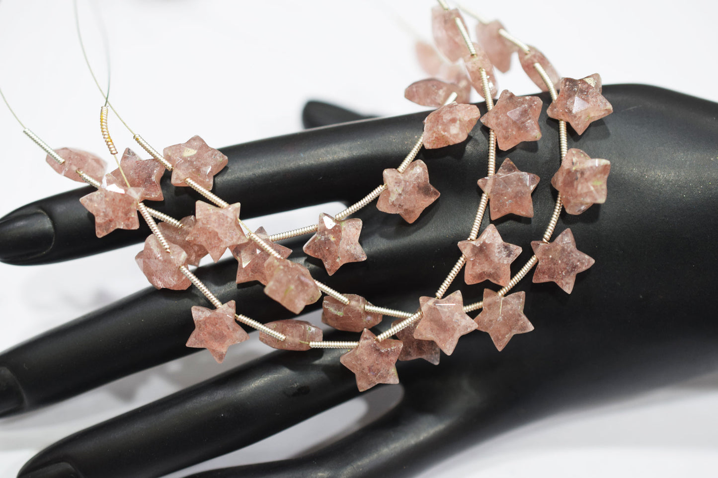 11 Pieces Red Strawberry Quartz Concave Cut Star Shape Faceted Briolettes , Sold By Strand , 10 mm , 17366