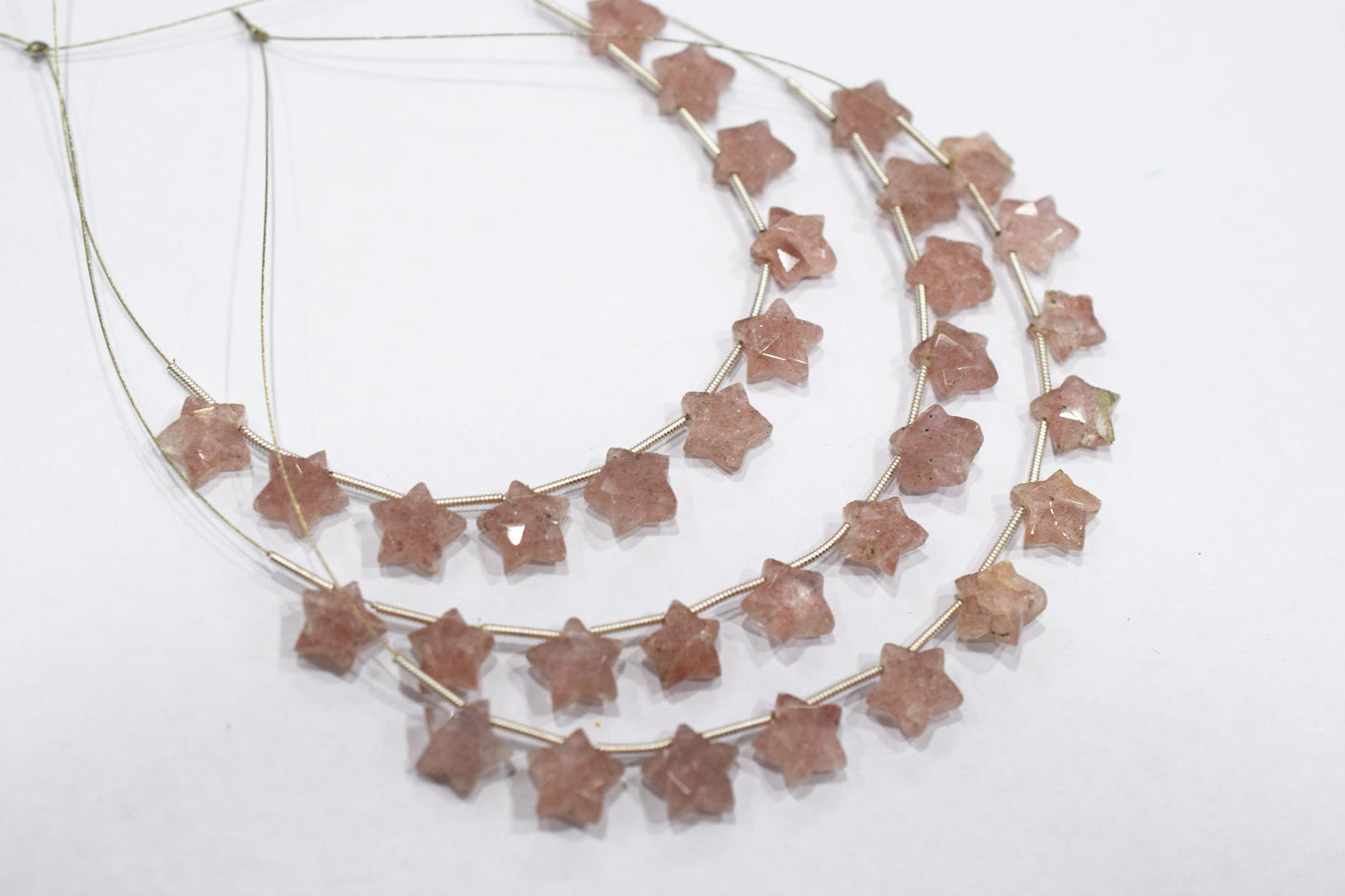 11 Pieces Red Strawberry Quartz Concave Cut Star Shape Faceted Briolettes , Sold By Strand , 10 mm , 17366