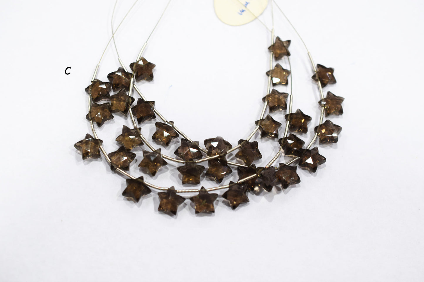 11 Pieces Natural Smoky Concave Cut Star Shape Faceted Briolettes , Sold By Strand , 10 mm , 17367