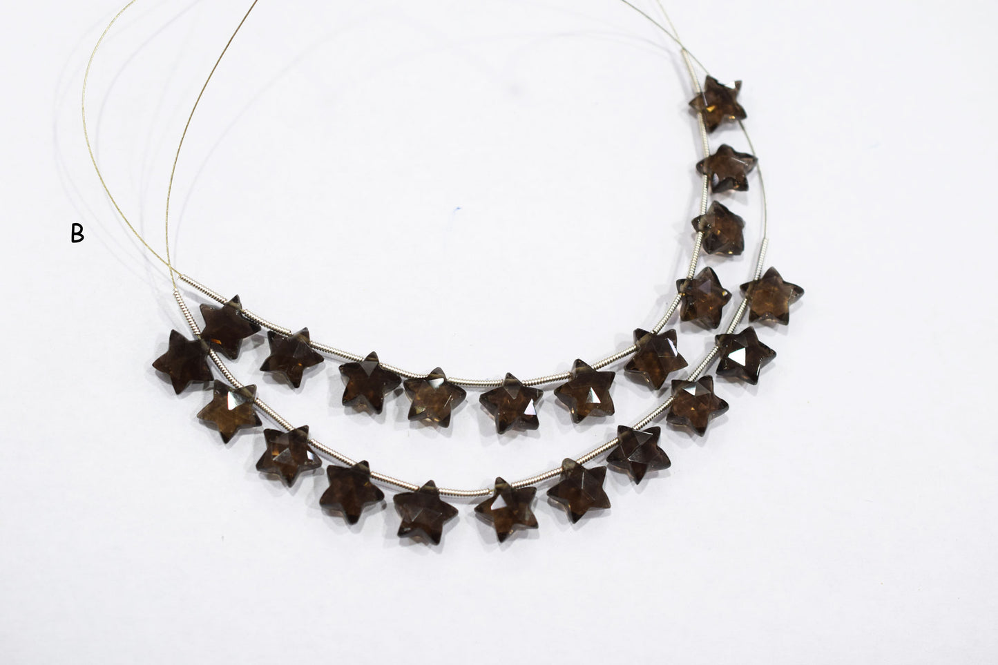 11 Pieces Natural Smoky Concave Cut Star Shape Faceted Briolettes , Sold By Strand , 10 mm , 17367