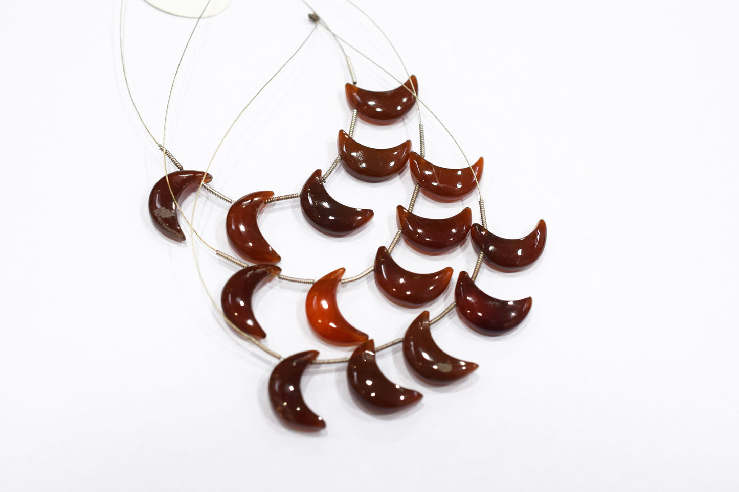 5 Pieces Dark Color Carnelian Smooth Crescent Half Moon Shape Briolettes , Sold By Strand , 8x18 - 9x18 mm , 17372