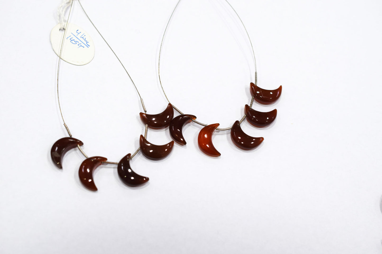 5 Pieces Dark Color Carnelian Smooth Crescent Half Moon Shape Briolettes , Sold By Strand , 8x18 - 9x18 mm , 17372