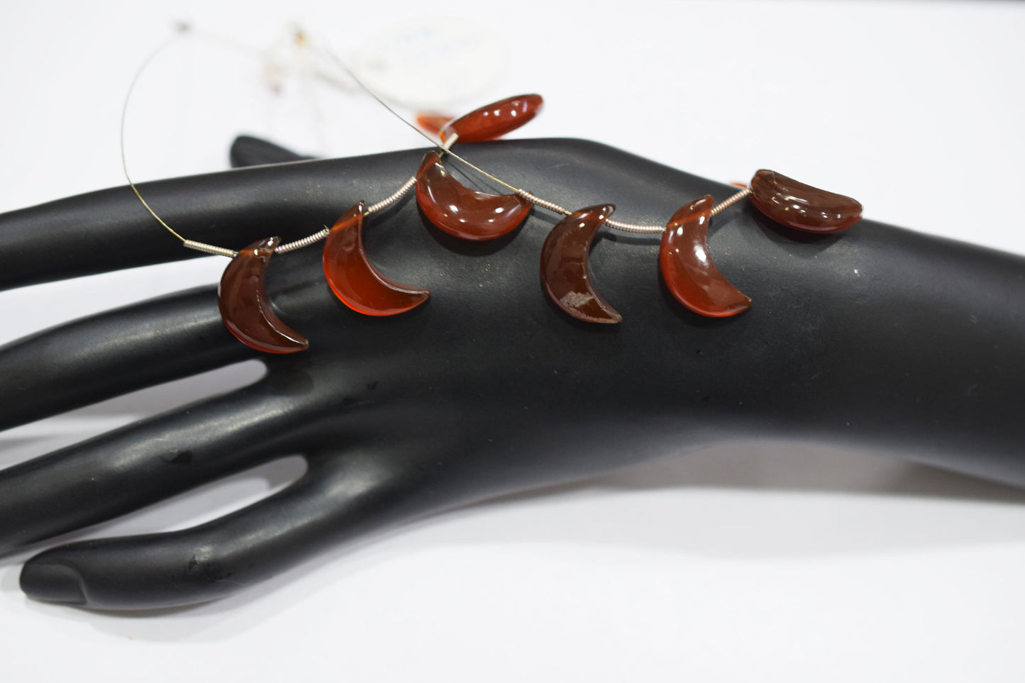 5 Pieces Dark Color Carnelian Smooth Crescent Half Moon Shape Briolettes , Sold By Strand , 8x18 - 9x18 mm , 17372