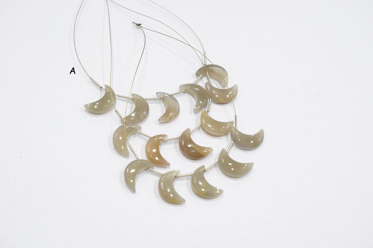 5 Pieces Grey Moonstone Smooth Crescent Half Moon Shape Briolettes , Sold By Strand , 7x17 - 8x18 mm , 17374