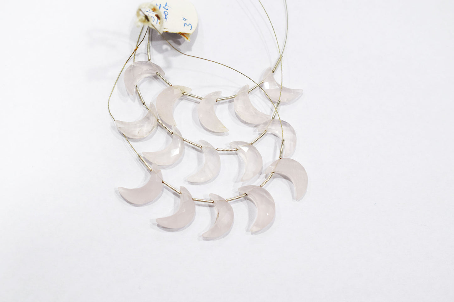 5 Pieces Natural Rose Quartz Faceted Crescent Half Moon Shape Briolettes , Sold By Strand, 7x18 - 8x18 mm , 17375A