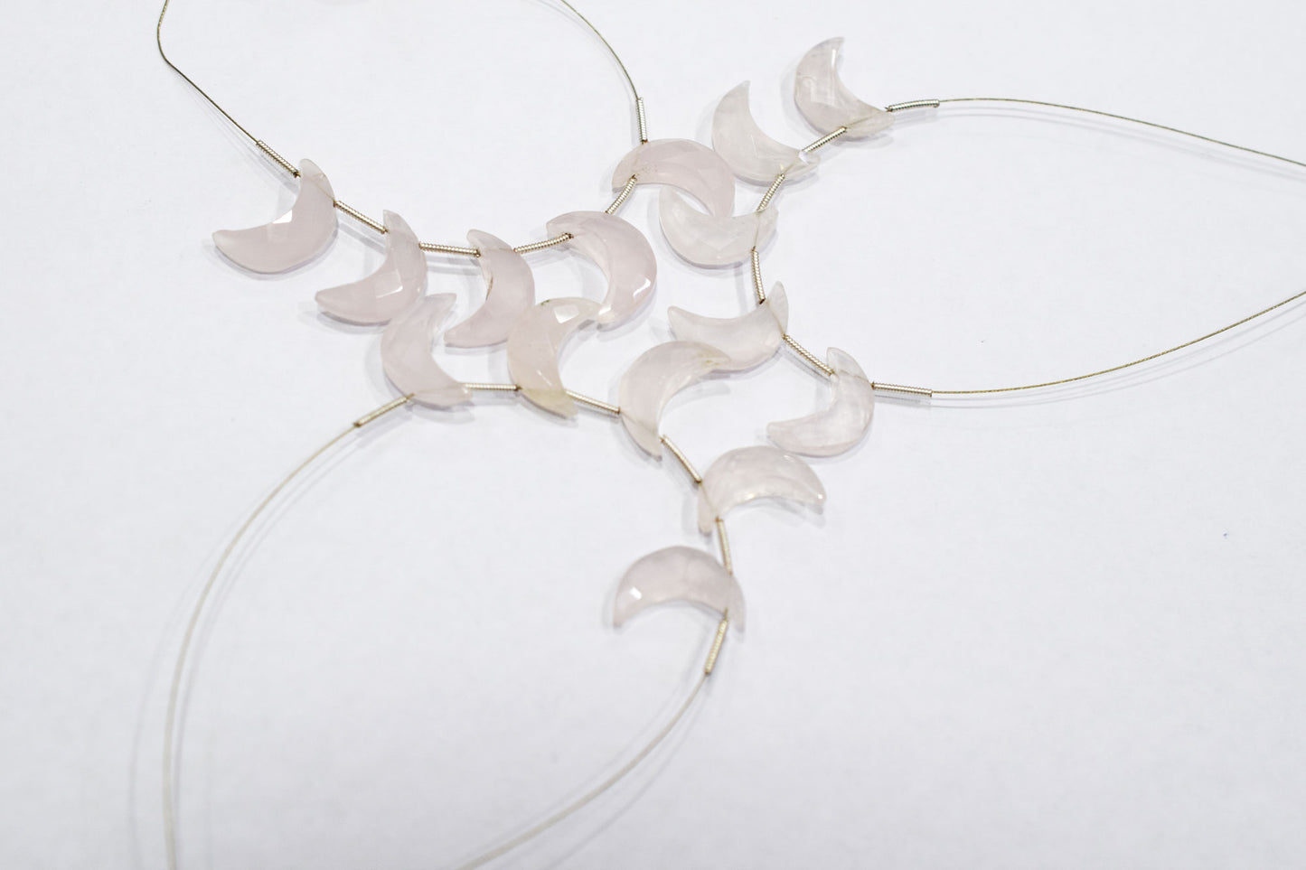5 Pieces Natural Rose Quartz Faceted Crescent Half Moon Shape Briolettes , Sold By Strand, 7x18 - 8x18 mm , 17375A