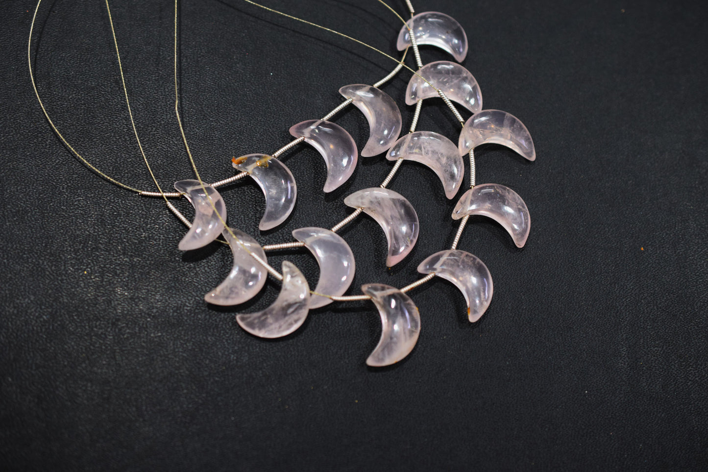 5 Pieces Natural Rose Quartz Smooth Crescent Half Moon Shape Briolettes , Sold By Strand , 8x18 - 9x19 mm , 17376