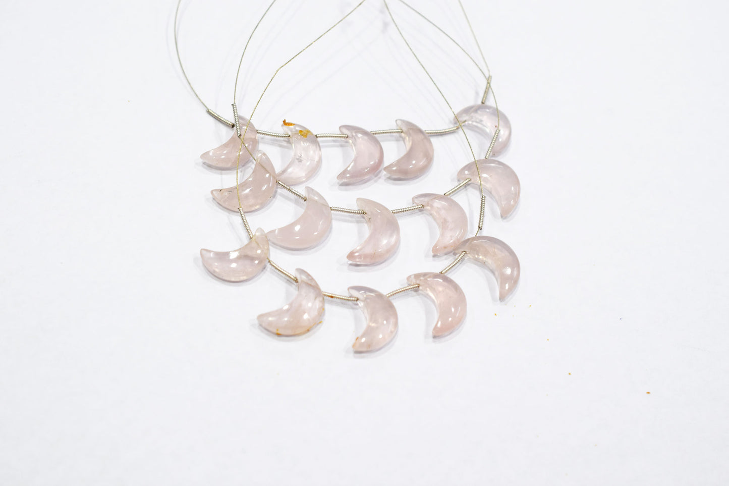 5 Pieces Natural Rose Quartz Smooth Crescent Half Moon Shape Briolettes , Sold By Strand , 8x18 - 9x19 mm , 17376