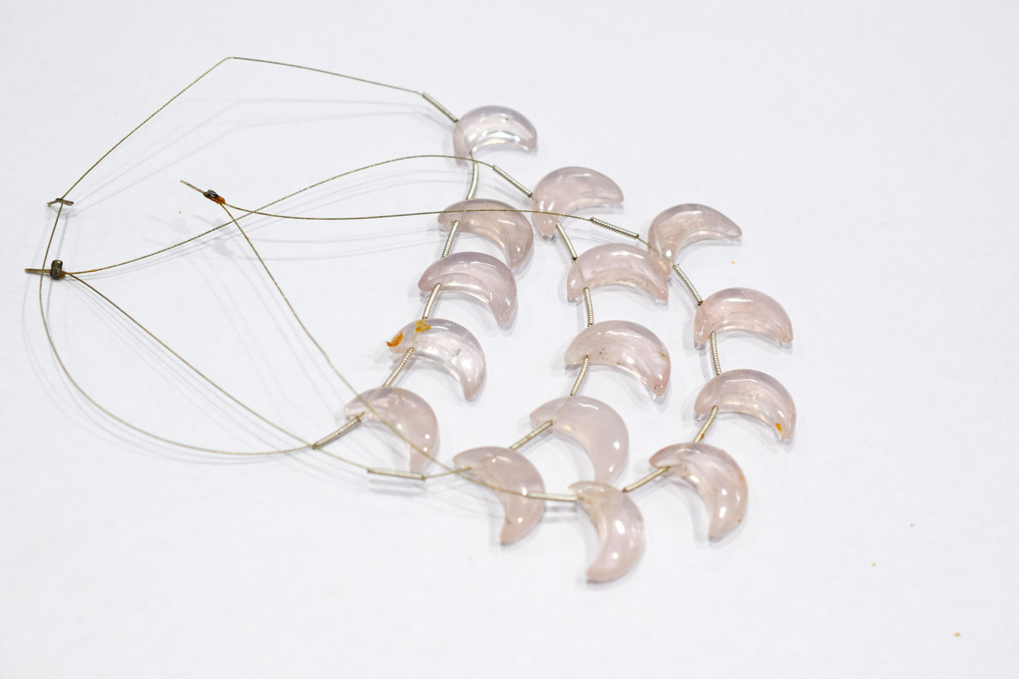 5 Pieces Natural Rose Quartz Smooth Crescent Half Moon Shape Briolettes , Sold By Strand , 8x18 - 9x19 mm , 17376