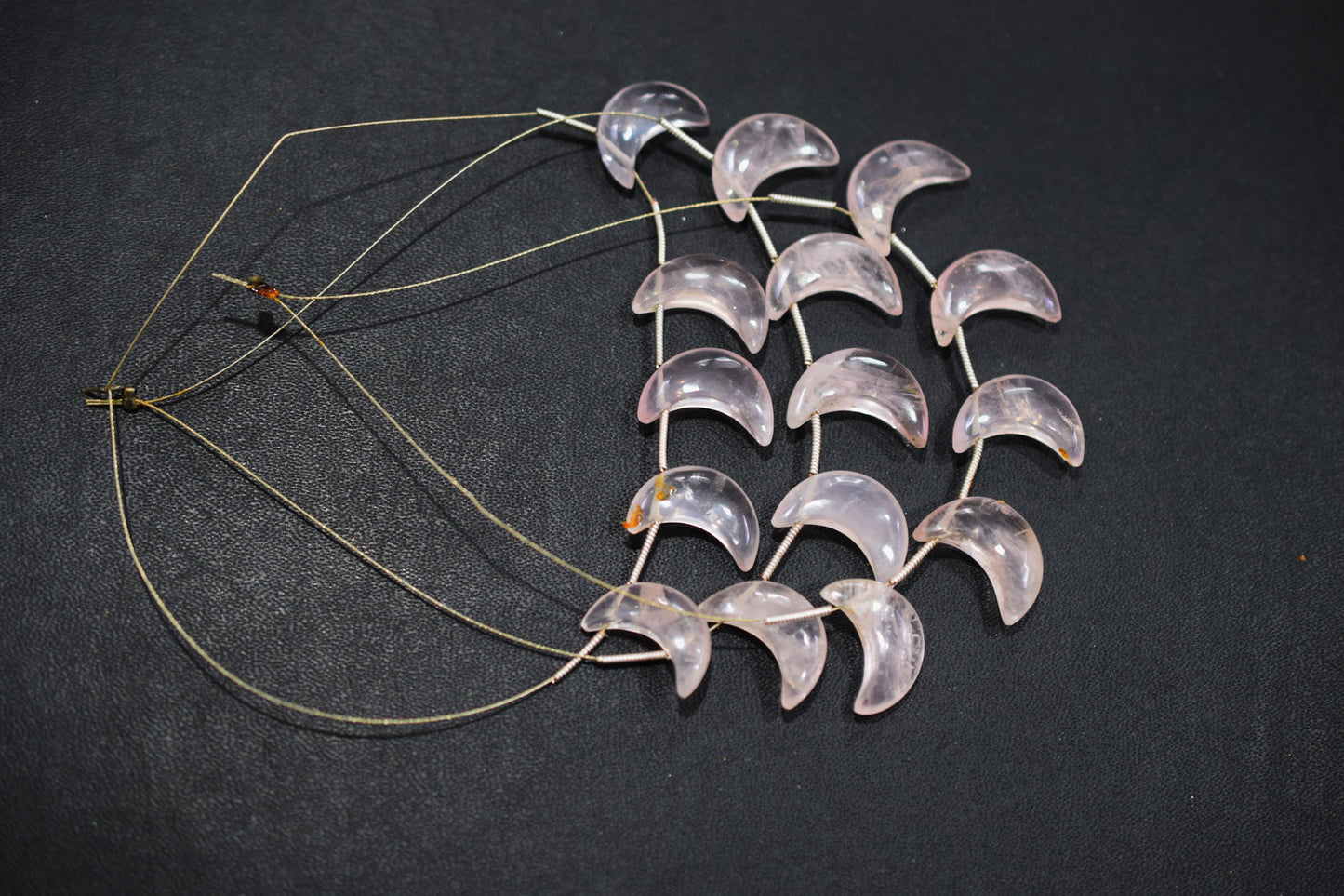 5 Pieces Natural Rose Quartz Smooth Crescent Half Moon Shape Briolettes , Sold By Strand , 8x18 - 9x19 mm , 17376