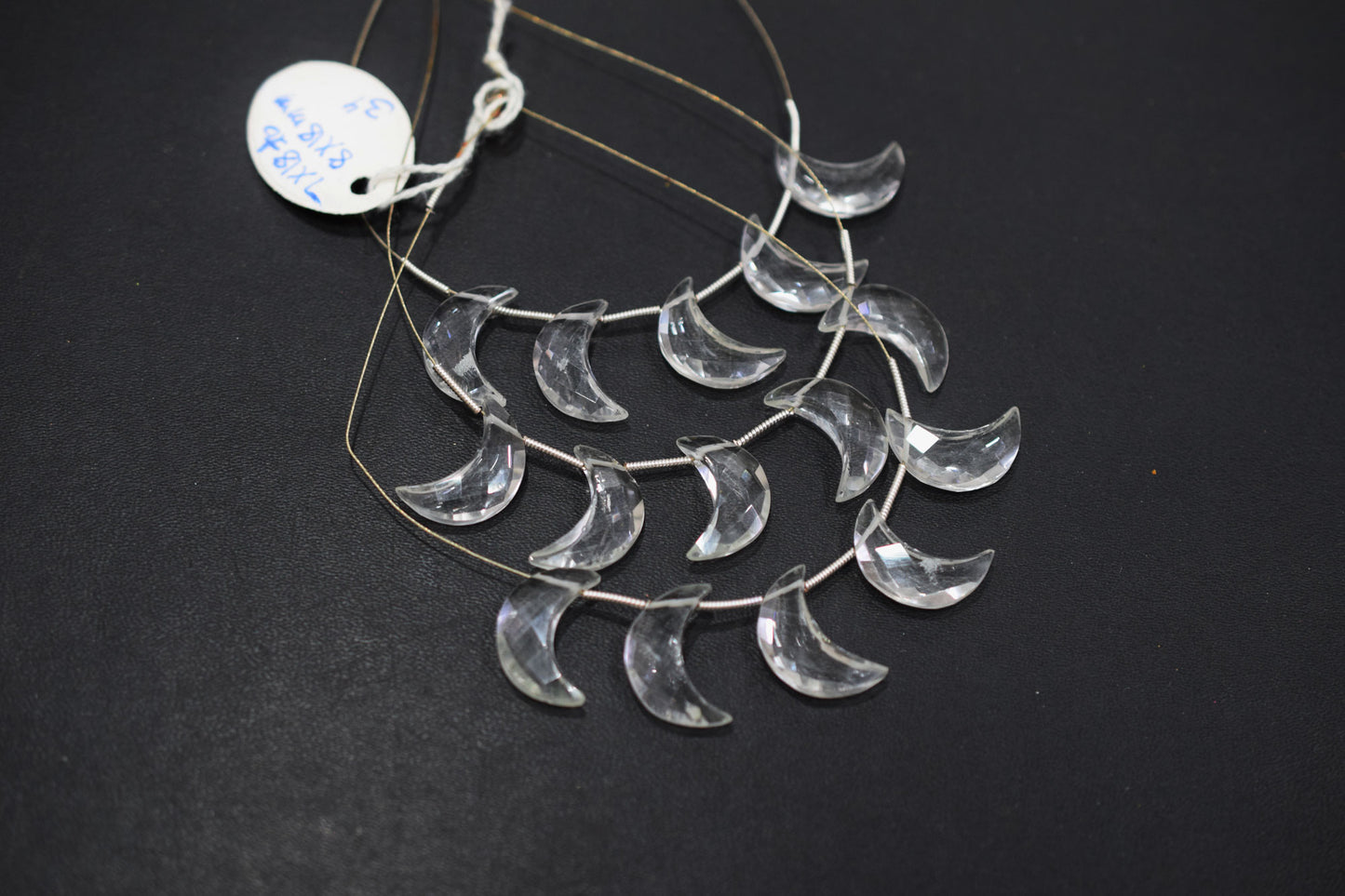 5 Pieces Natural Rock Crystal Faceted Crescent Half Moon Shape Briolettes , Sold By Strand , 7x18 - 8x18 mm , 17377