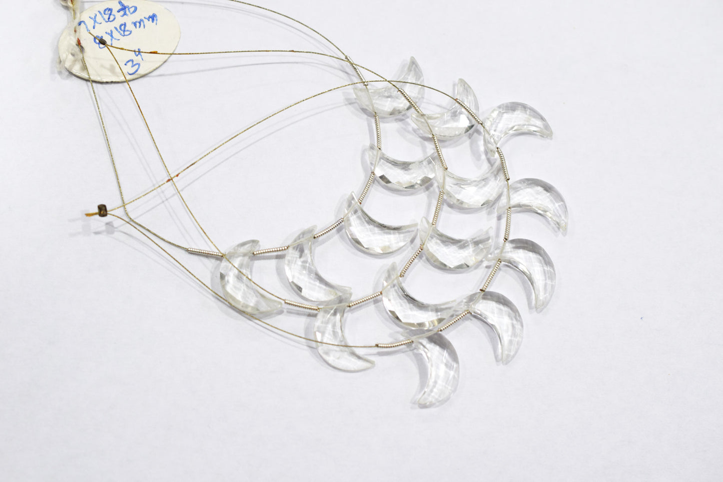 5 Pieces Natural Rock Crystal Faceted Crescent Half Moon Shape Briolettes , Sold By Strand , 7x18 - 8x18 mm , 17377