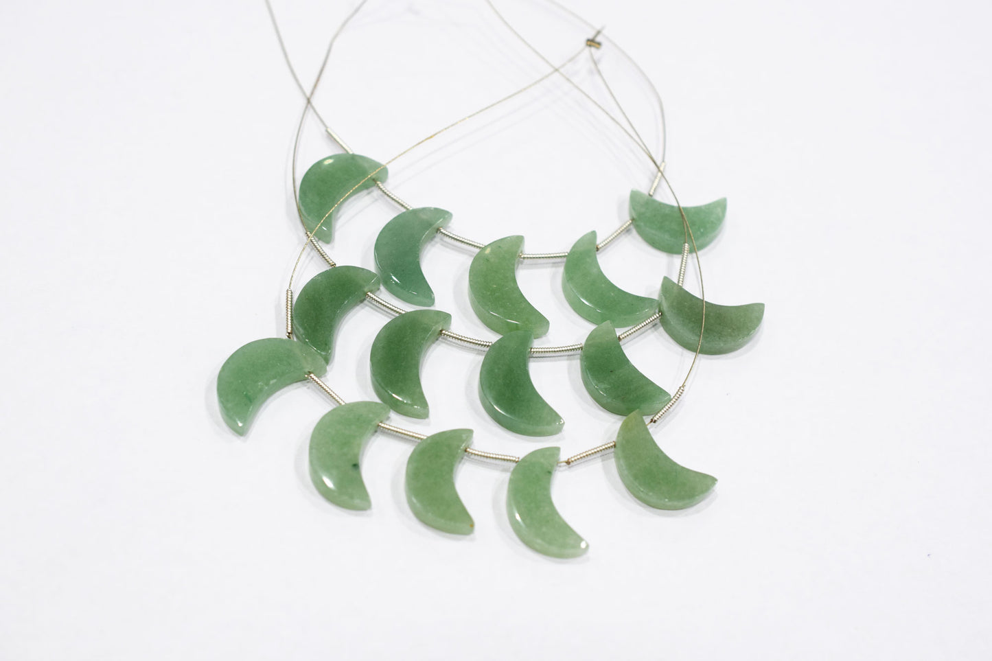 5 Pieces Grape Green Aventurine Smooth Crescent Half Moon Shape Briolettes , Sold By Strand , 9x20 - 10x20 mm , 17380