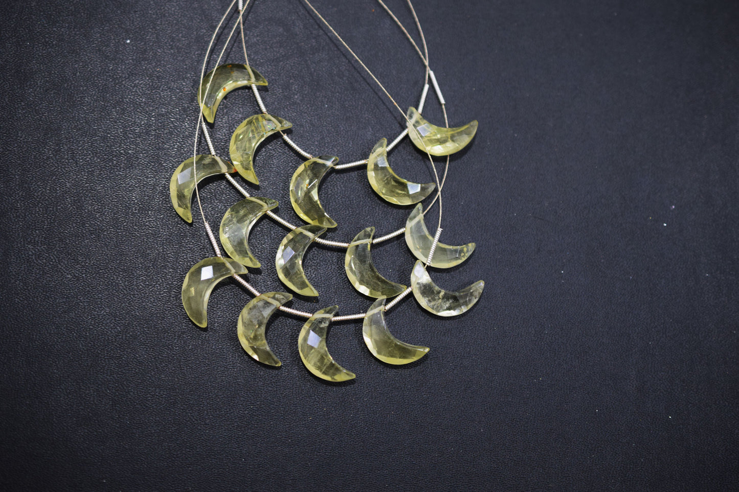 5 Pieces Lemon Quartz Faceted Crescent Half Moon Shape Briolettes , Sold By Strand , 7x18 - 8x19 mm , 17382