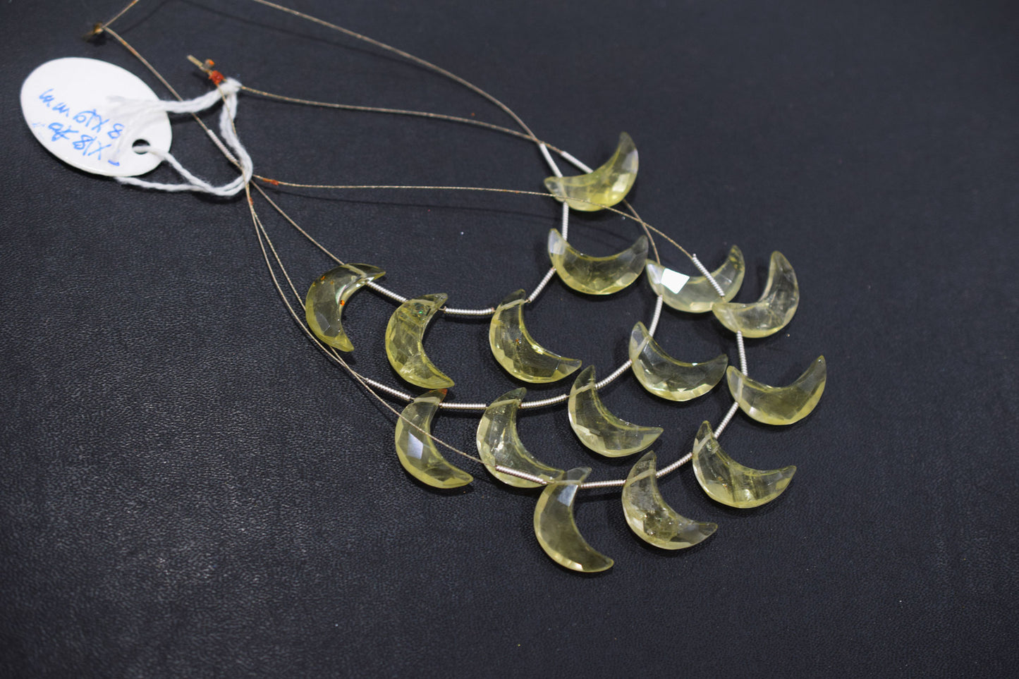 5 Pieces Lemon Quartz Faceted Crescent Half Moon Shape Briolettes , Sold By Strand , 7x18 - 8x19 mm , 17382