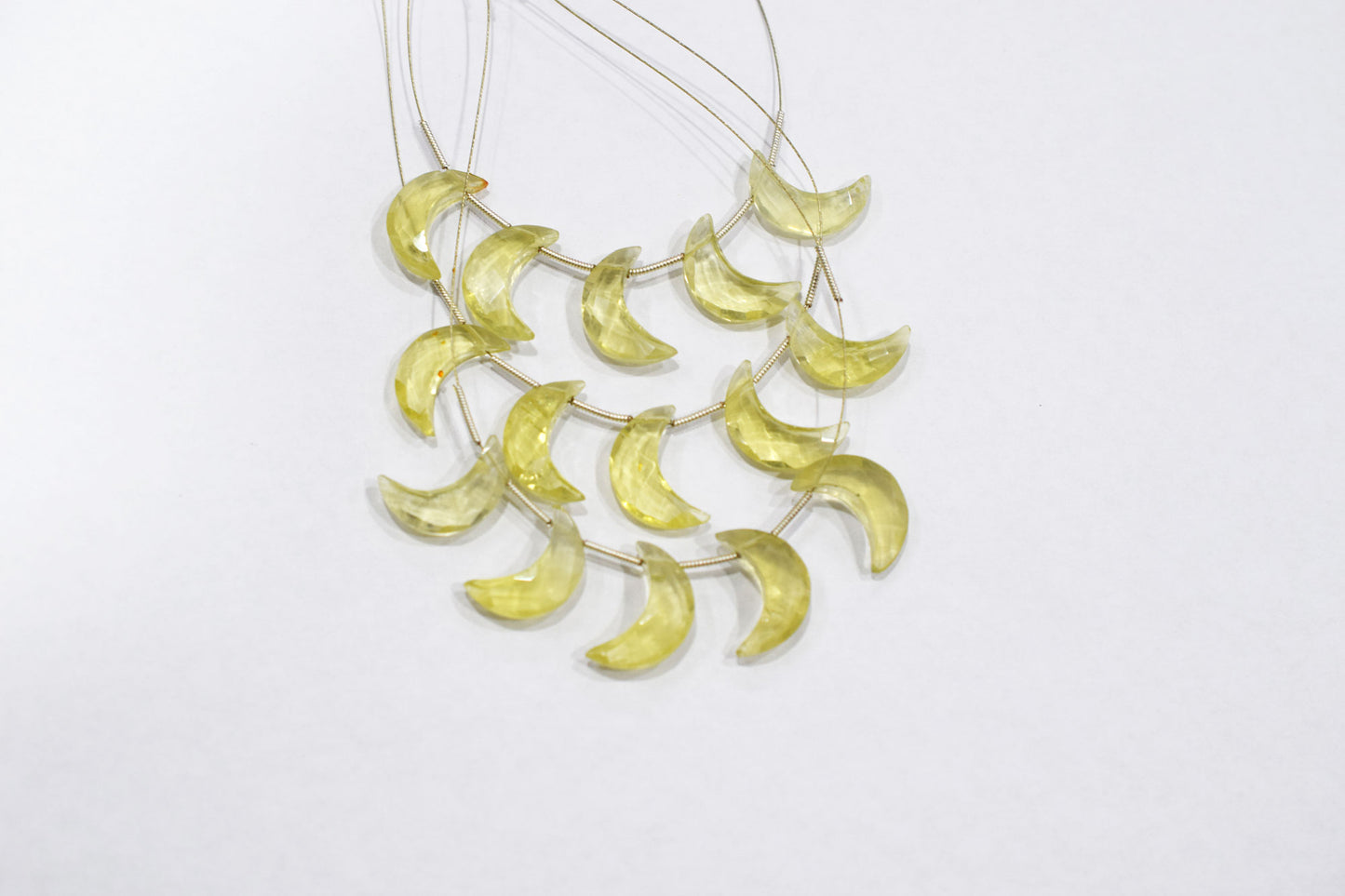 5 Pieces Lemon Quartz Faceted Crescent Half Moon Shape Briolettes , Sold By Strand , 7x18 - 8x19 mm , 17382