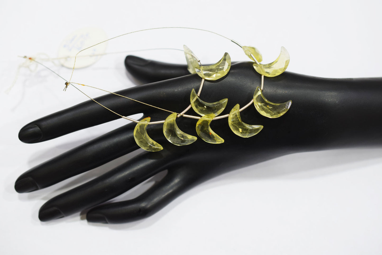 5 Pieces Lemon Quartz Faceted Crescent Half Moon Shape Briolettes , Sold By Strand , 7x18 - 8x19 mm , 17382