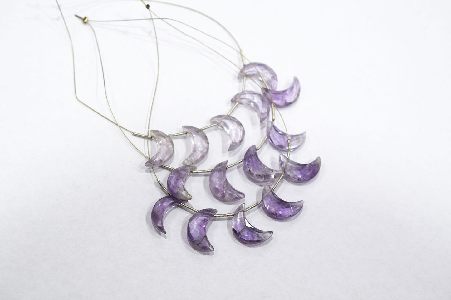 5 Pieces Pink Amethyst Faceted Crescent Half Moon Shape Briolettes , Sold By Strand , 7x18 - 8x18 mm , 17383