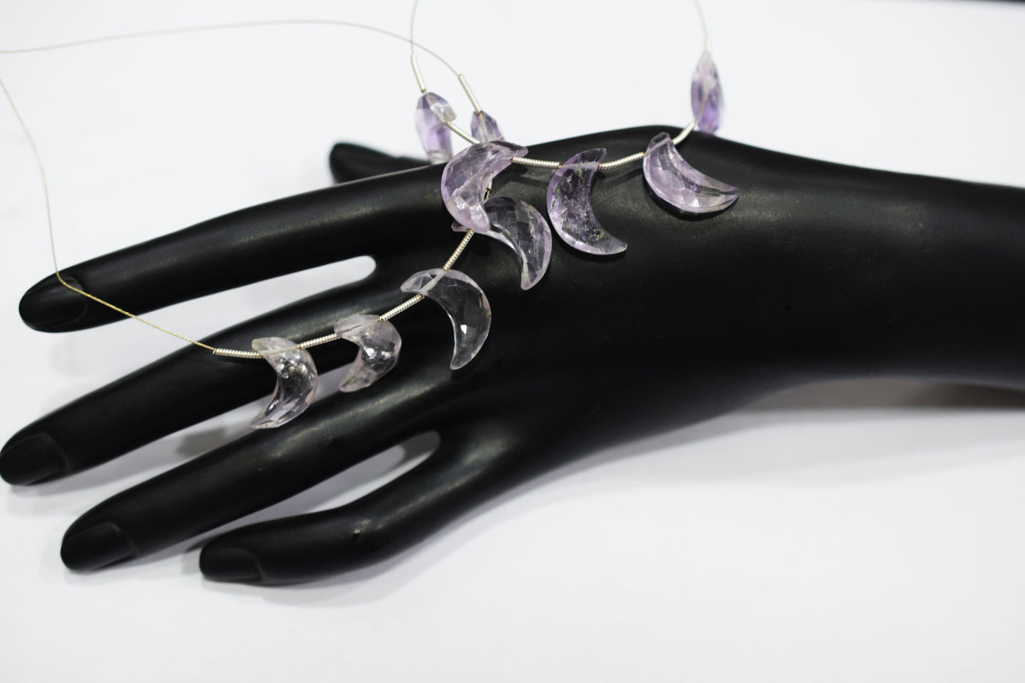 5 Pieces Pink Amethyst Faceted Crescent Half Moon Shape Briolettes , Sold By Strand , 7x18 - 8x18 mm , 17383
