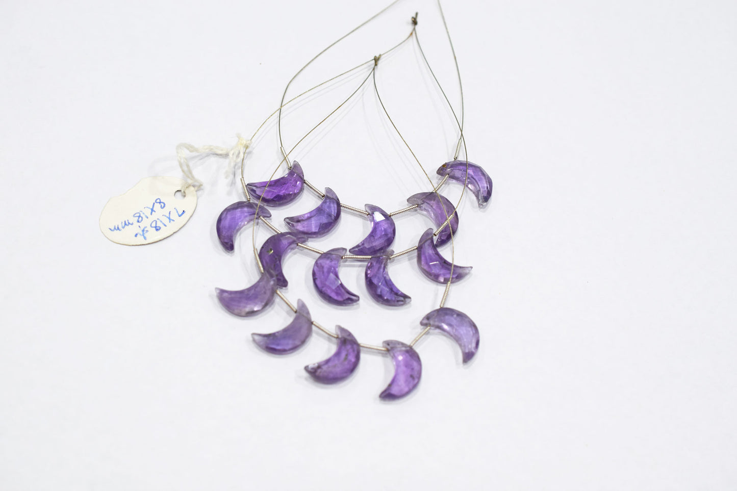 5 Pieces Pink Amethyst Faceted Crescent Half Moon Shape Briolettes , Sold By Strand , 7x18 - 8x18 mm , 17383