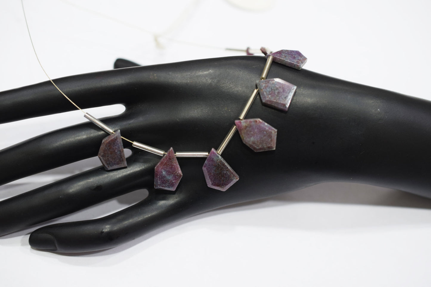 11 Pieces Ruby Kyanite Crown Cut Tablets Geometrical Shape Briolettes , Sold By Strand , 9x12 - 12x16 mm , 17384
