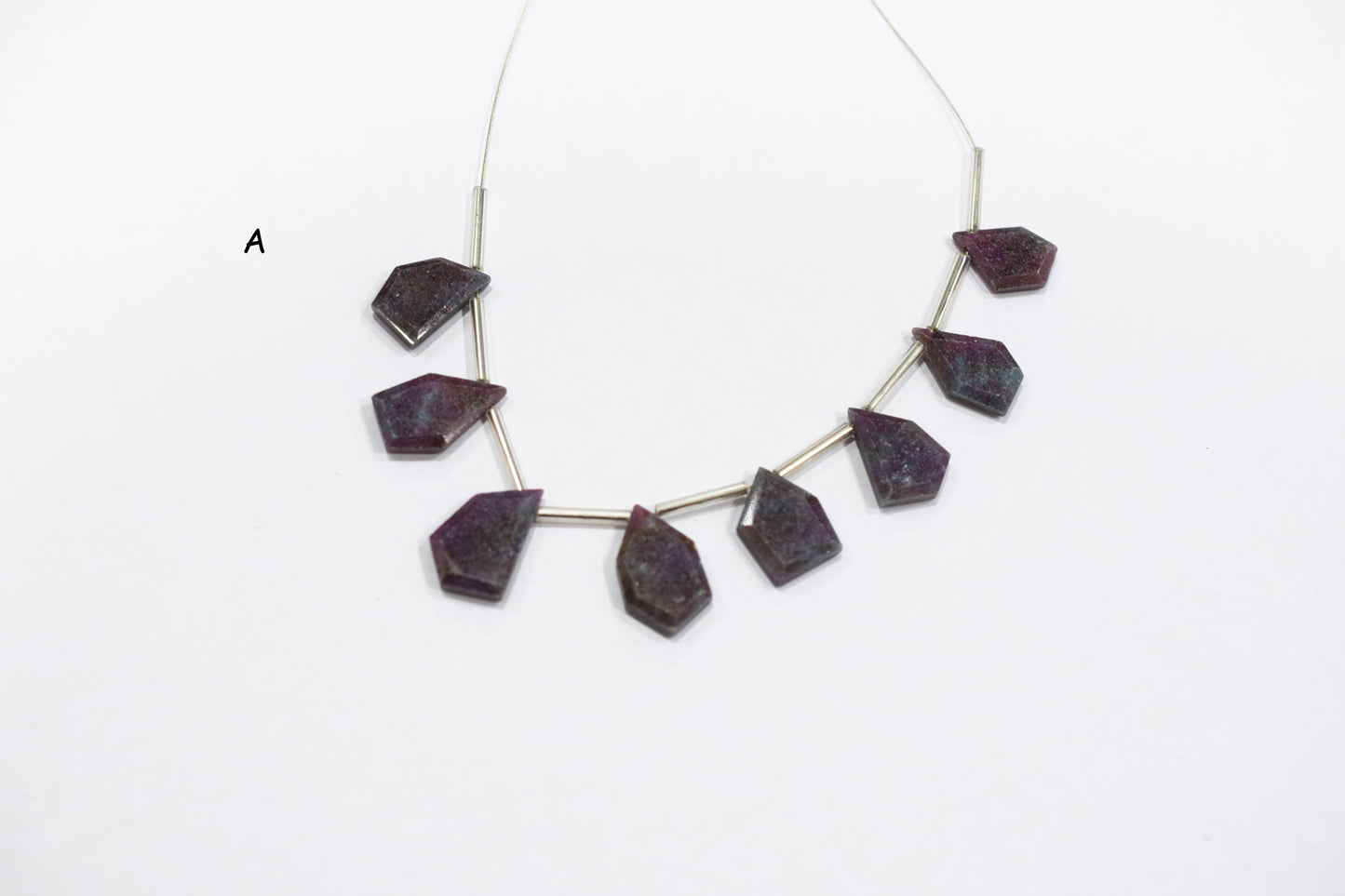 11 Pieces Ruby Kyanite Crown Cut Tablets Geometrical Shape Briolettes , Sold By Strand , 9x12 - 12x16 mm , 17384