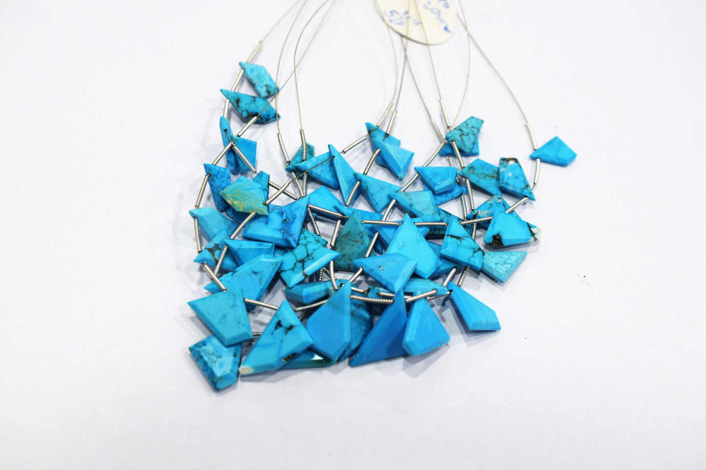 11 Pieces Howlite Turquoise Cut Tablets Geometrical Shape Briolettes , Sold By Strand , 8x14 - 14x18 mm , 17387