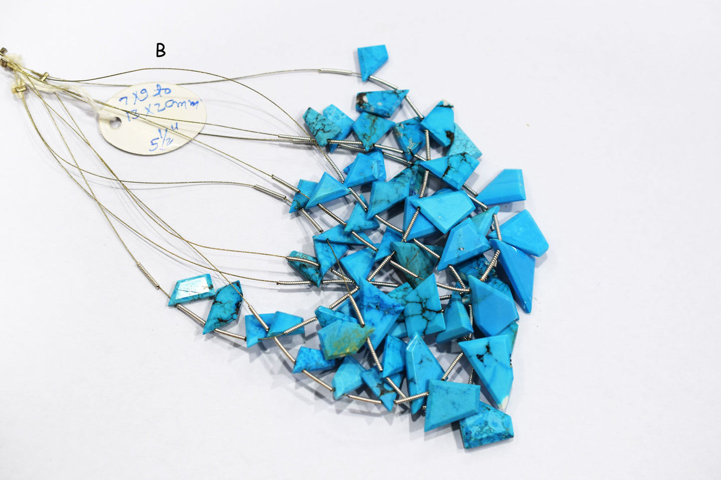 11 Pieces Howlite Turquoise Cut Tablets Geometrical Shape Briolettes , Sold By Strand , 8x14 - 14x18 mm , 17387