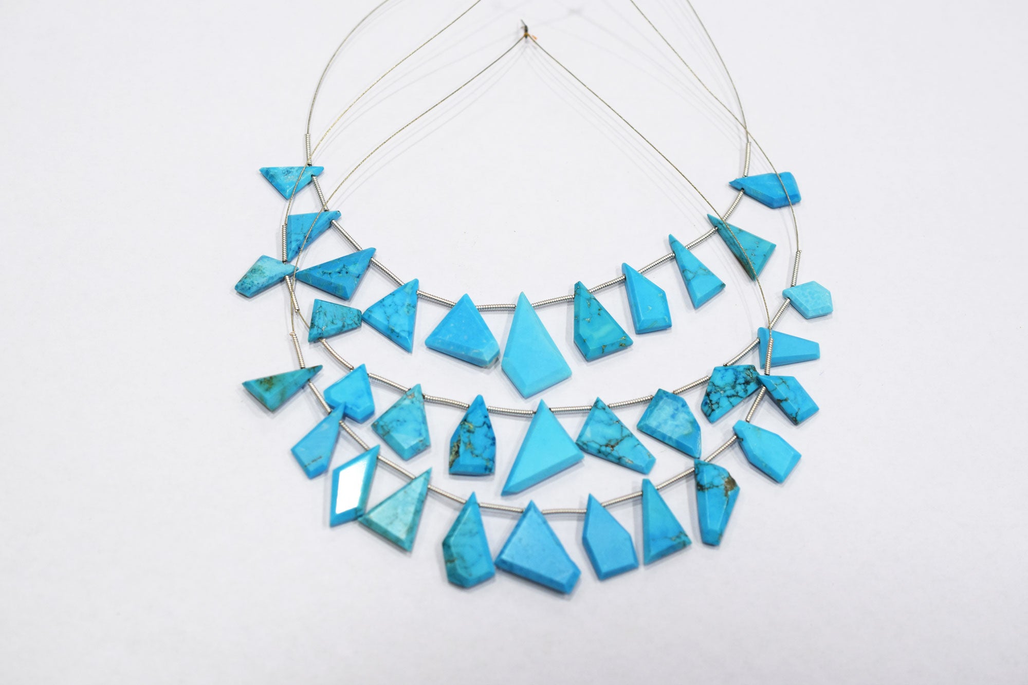 11 Pieces Howlite Turquoise Cut Tablets Geometrical Shape Briolettes , Sold By Strand , 8x14 - 14x18 mm , 17387