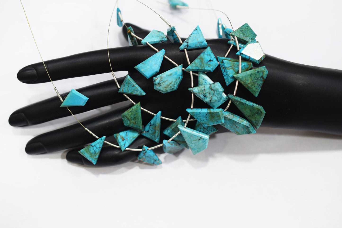 11 Pieces Howlite Turquoise Cut Tablets Geometrical Shape Briolettes , Sold By Strand , 8x11 - 12x22 mm , 17387A