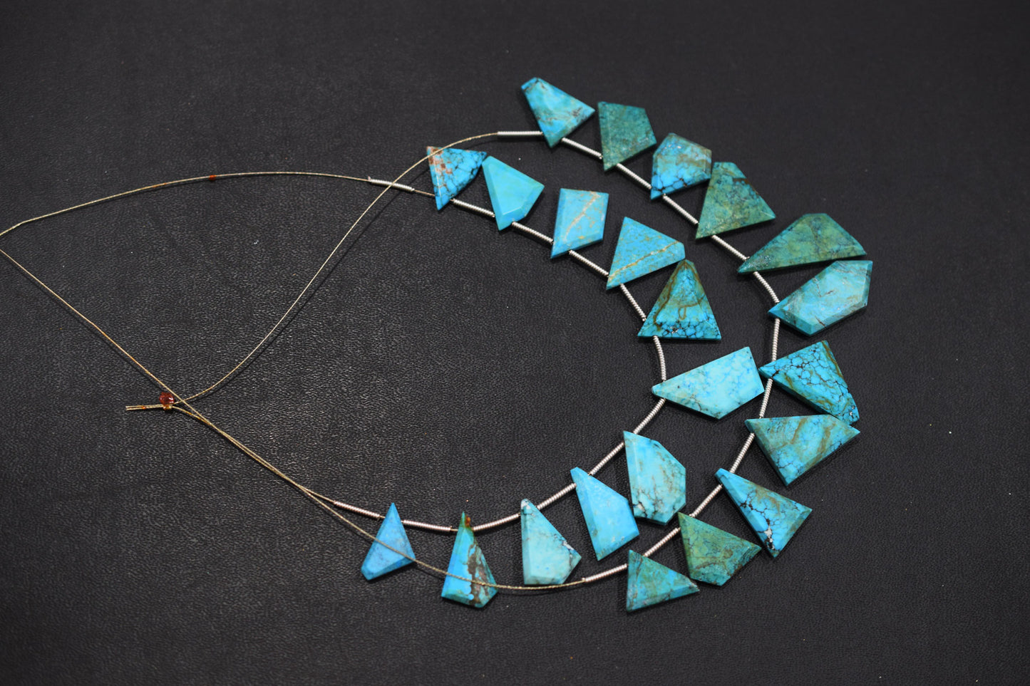 11 Pieces Howlite Turquoise Cut Tablets Geometrical Shape Briolettes , Sold By Strand , 8x11 - 12x22 mm , 17387A