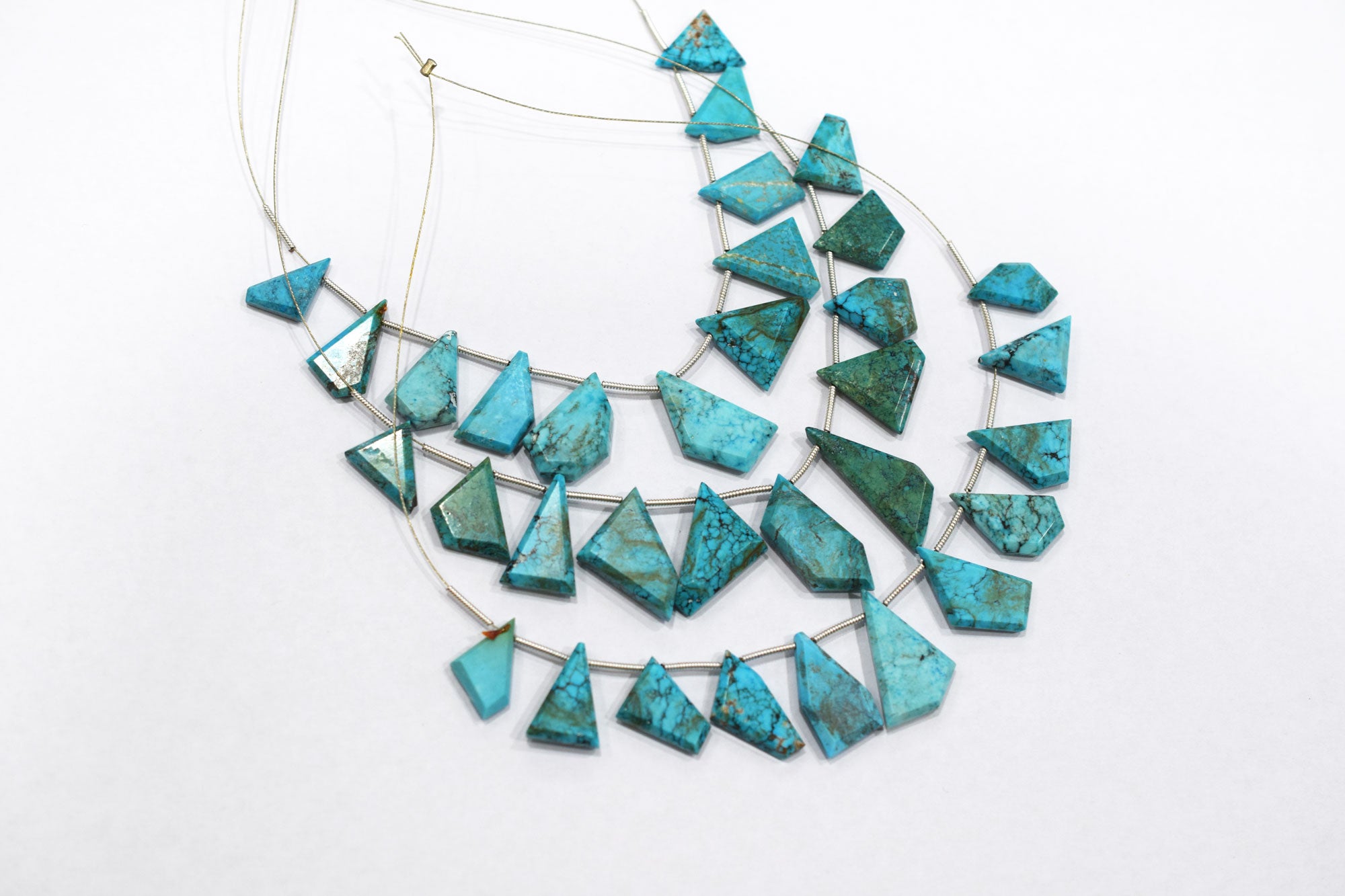 11 Pieces Howlite Turquoise Cut Tablets Geometrical Shape Briolettes , Sold By Strand , 8x11 - 12x22 mm , 17387A