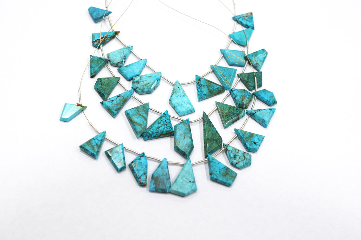 11 Pieces Howlite Turquoise Cut Tablets Geometrical Shape Briolettes , Sold By Strand , 8x11 - 12x22 mm , 17387A