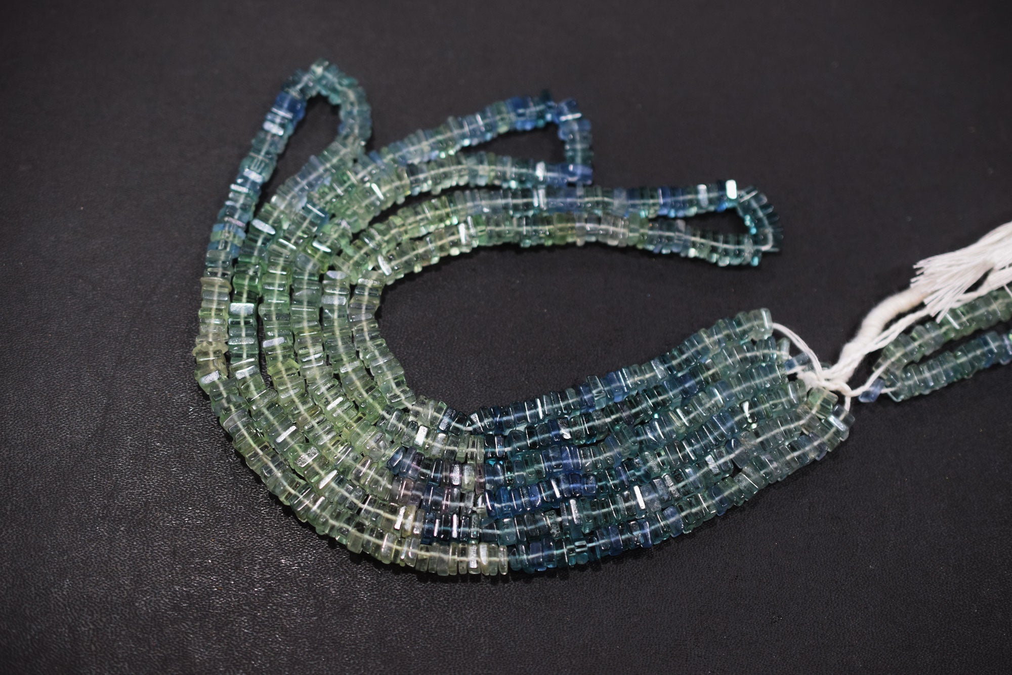 Multi Fluorite Heishi Square Shape Smooth Beads , Sold By Strand , 5.50 x 5.50 mm , 16 Inches ,  17537