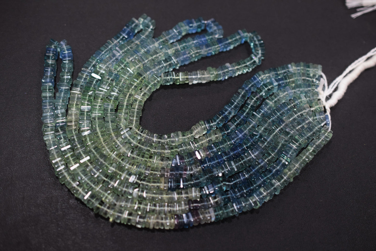 Multi Fluorite Heishi Square Shape Smooth Beads , Sold By Strand , 5.50 x 5.50 mm , 16 Inches ,  17537