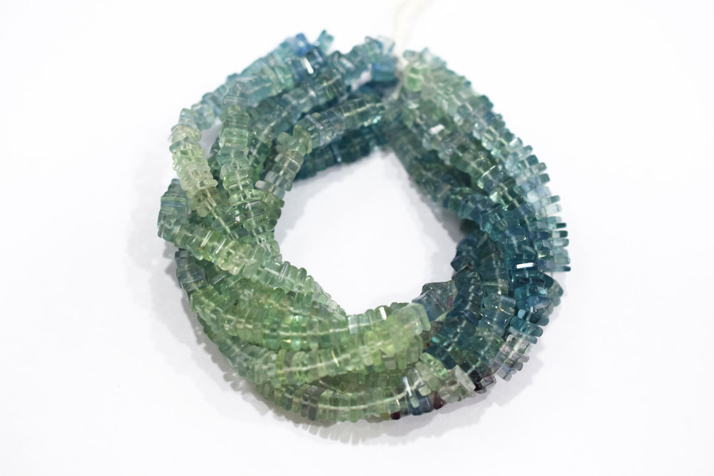 Multi Fluorite Heishi Square Shape Smooth Beads , Sold By Strand , 5.50 x 5.50 mm , 16 Inches ,  17537