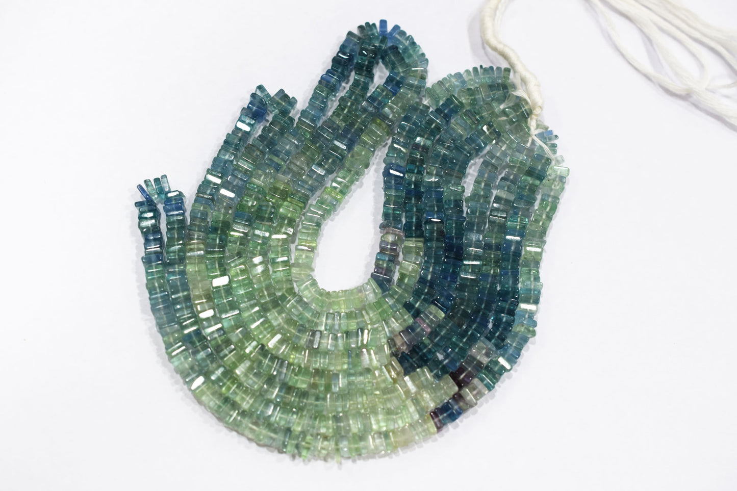 Multi Fluorite Heishi Square Shape Smooth Beads , Sold By Strand , 5.50 x 5.50 mm , 16 Inches ,  17537
