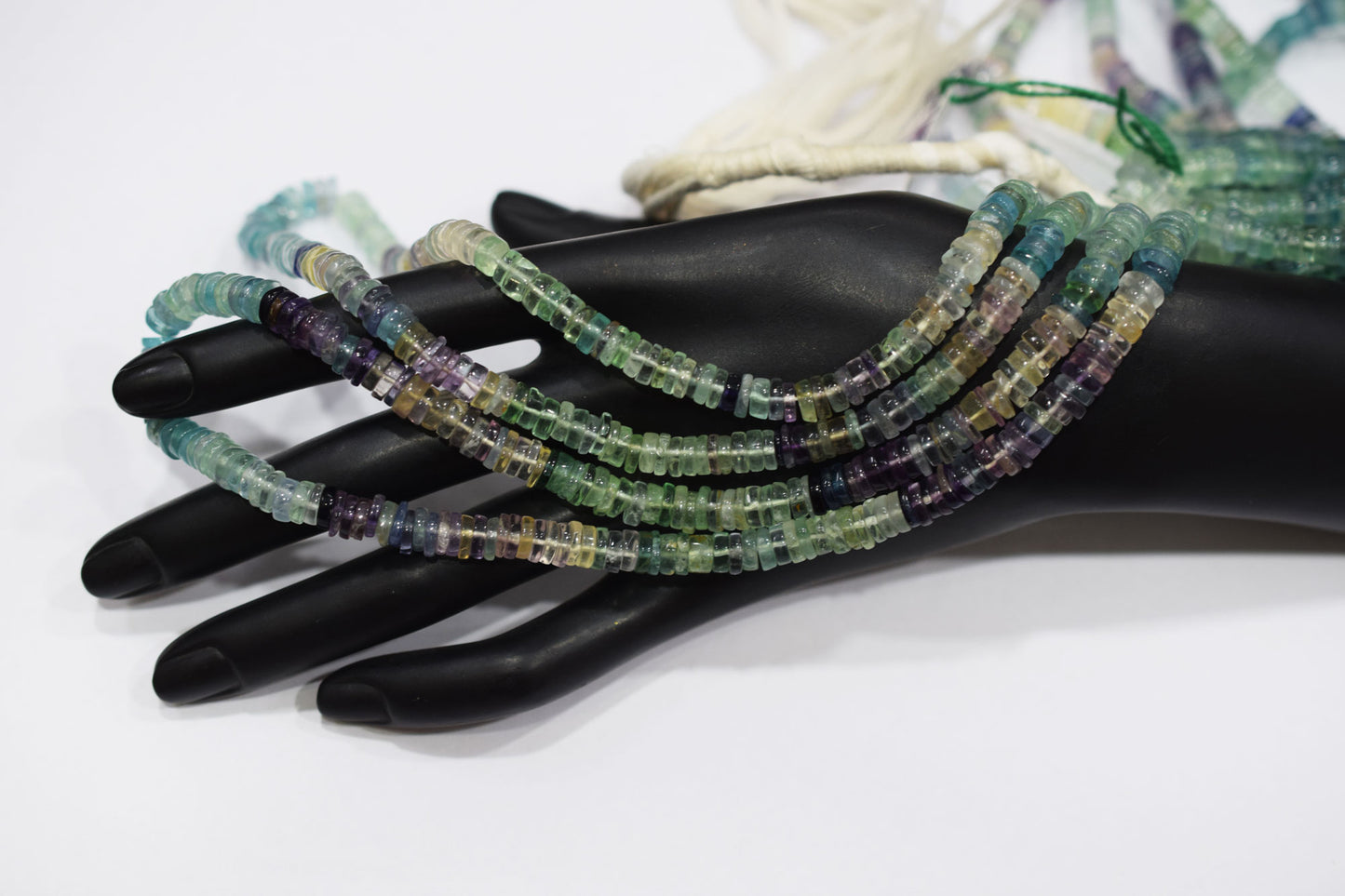 Multi Fluorite Tyre Shape Smooth Beads , Sold By Strand , 6.00 mm , 16 Inches ,  17539