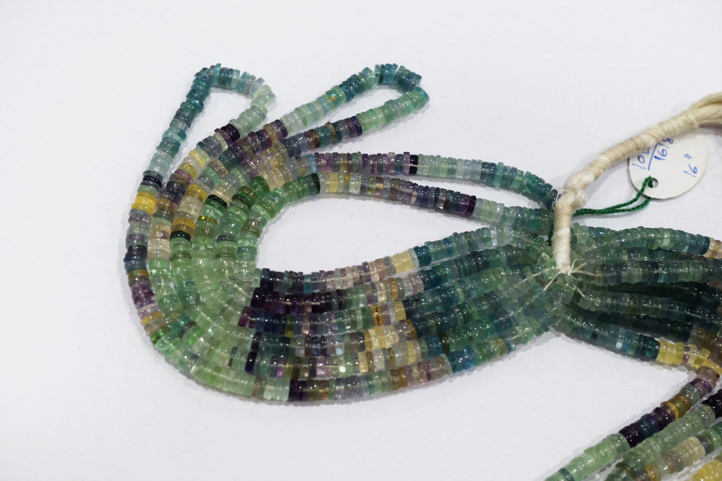 Multi Fluorite Tyre Shape Smooth Beads , Sold By Strand , 6.00 mm , 16 Inches ,  17539