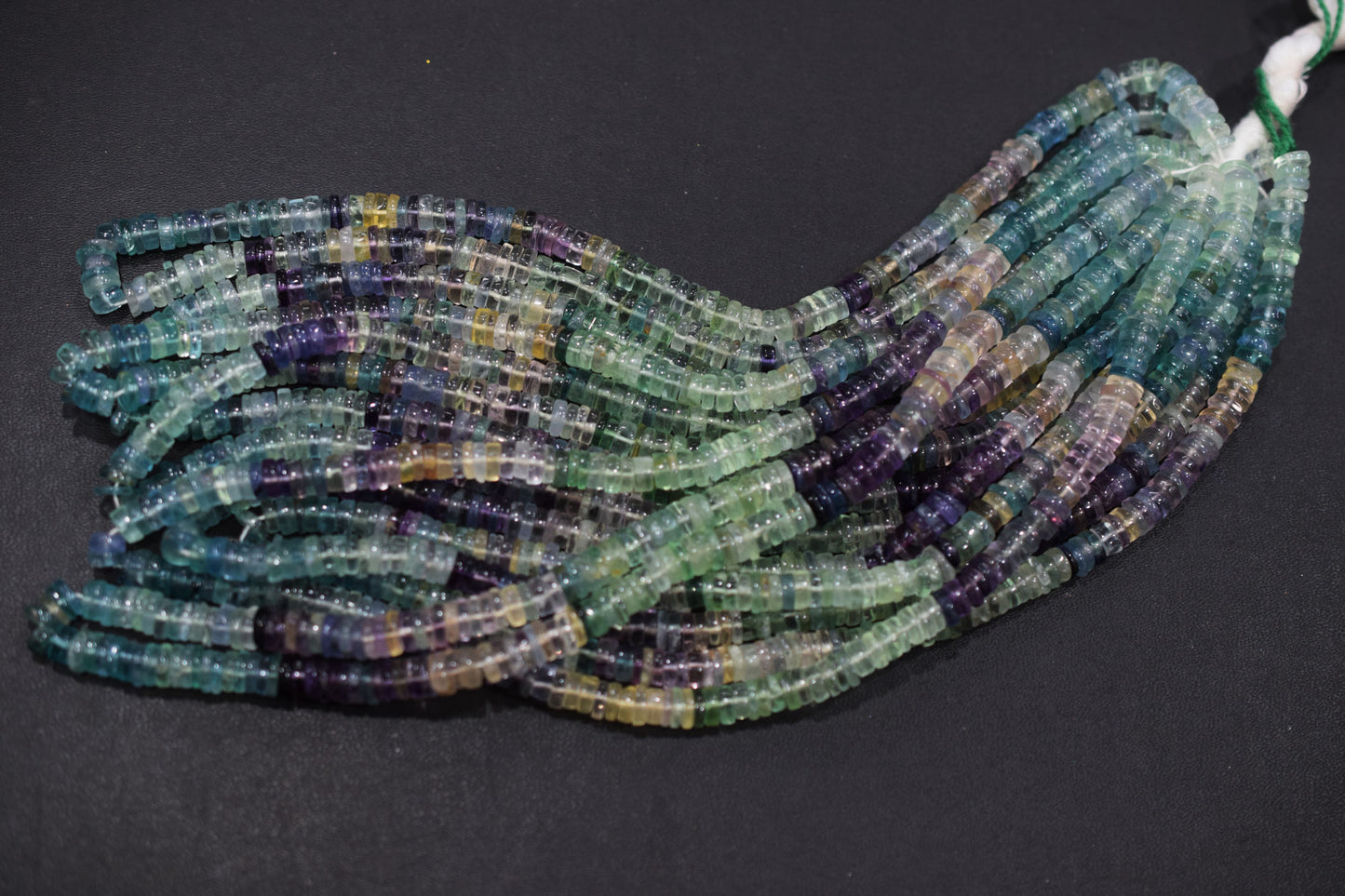 Multi Fluorite Tyre Shape Smooth Beads , Sold By Strand , 6.00 mm , 16 Inches ,  17539