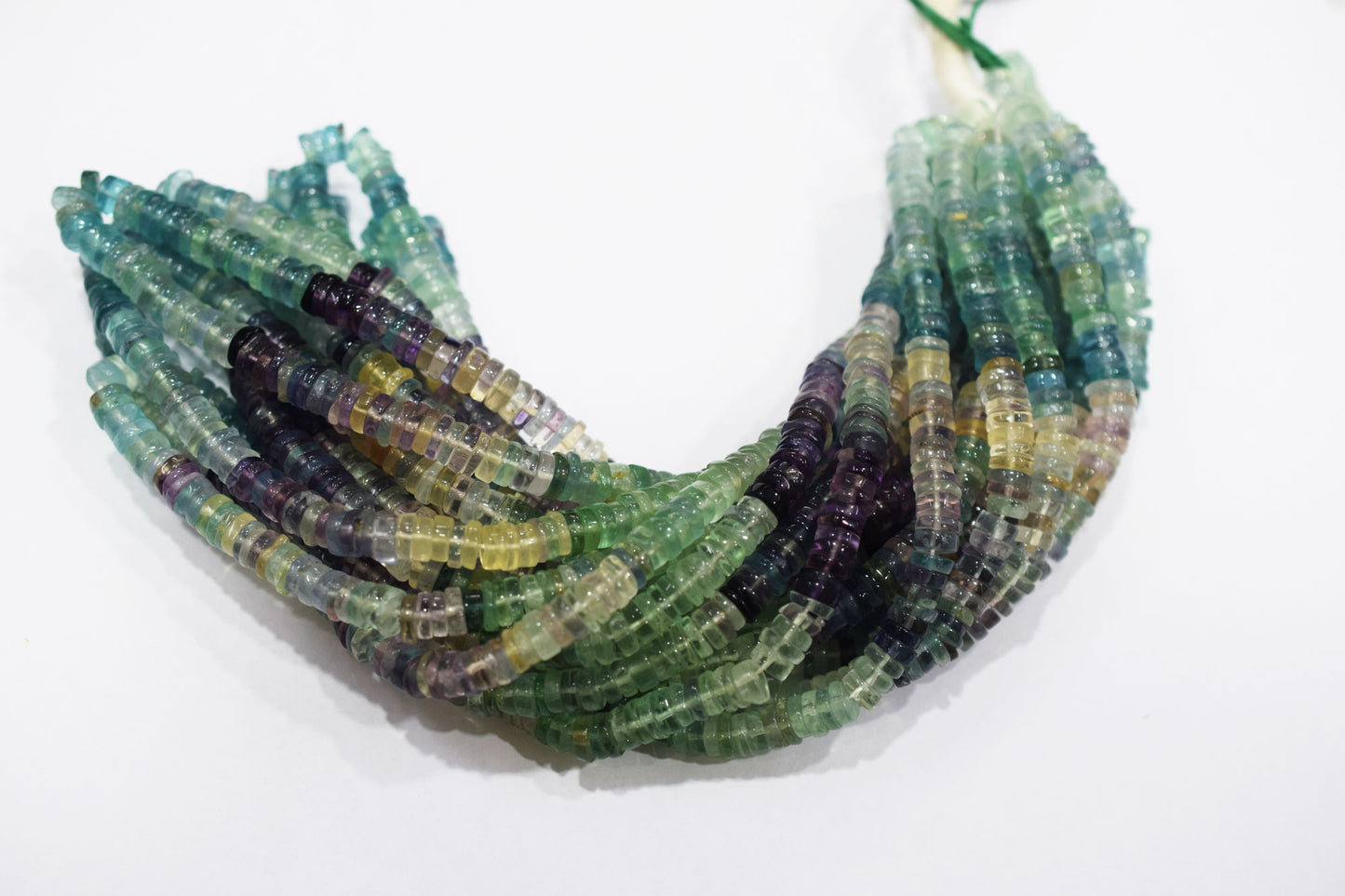 Multi Fluorite Tyre Shape Smooth Beads , Sold By Strand , 6.00 mm , 16 Inches ,  17539