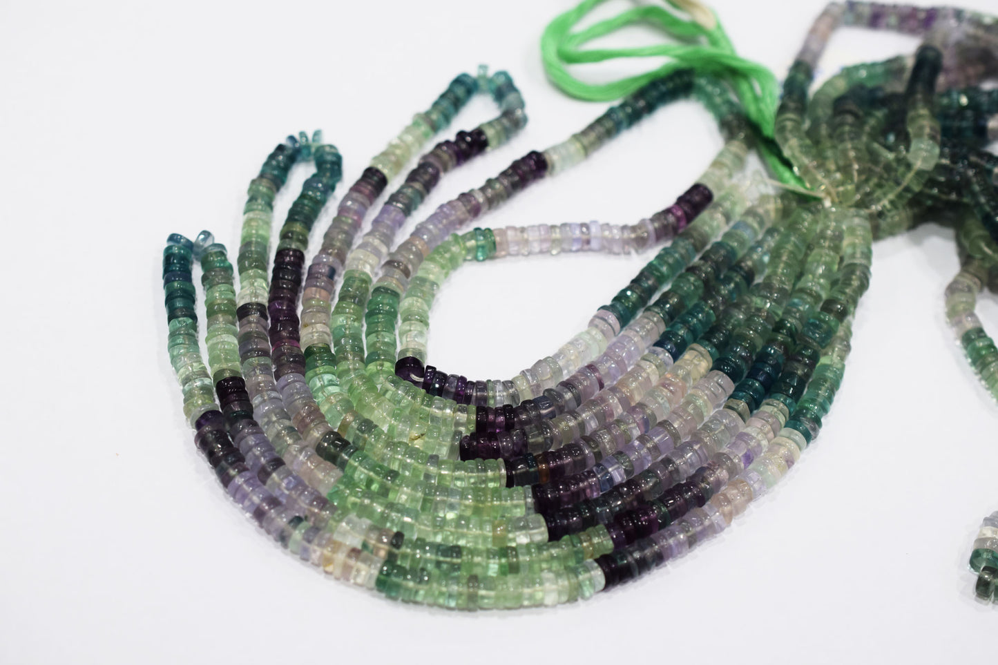 Multi Fluorite Tyre Shape Smooth Beads , Sold By Strand , 5.50 - 6.00 mm , 16",  17540