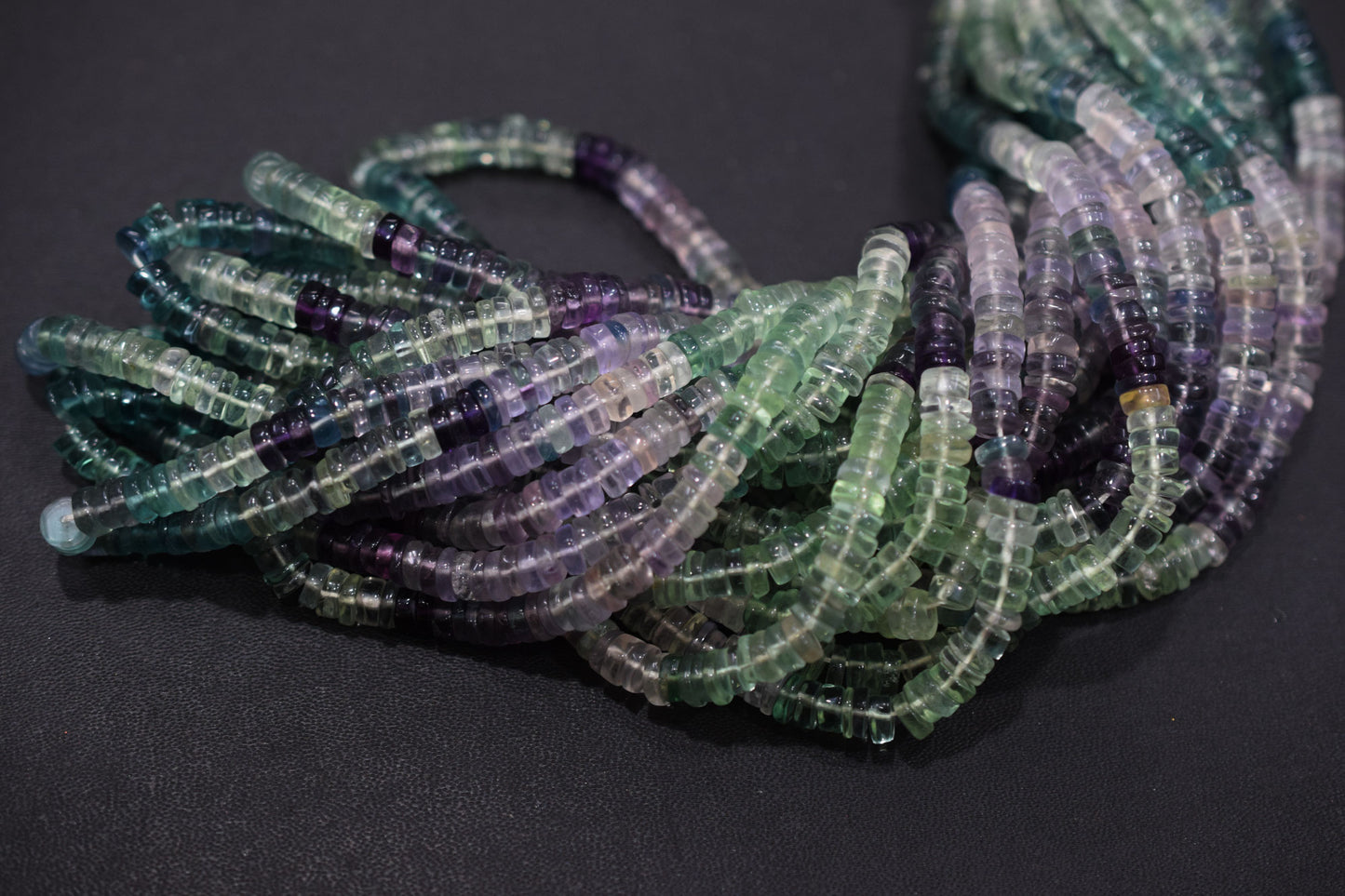 Multi Fluorite Tyre Shape Smooth Beads , Sold By Strand , 5.50 - 6.00 mm , 16",  17540